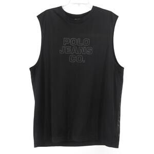 Vintage Polo Jean Co Ralph Lauren Mens XL Mesh Tank Jersey Y2K Black
